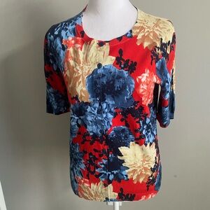 Talbots Multicolor Floral Button Down Shirt